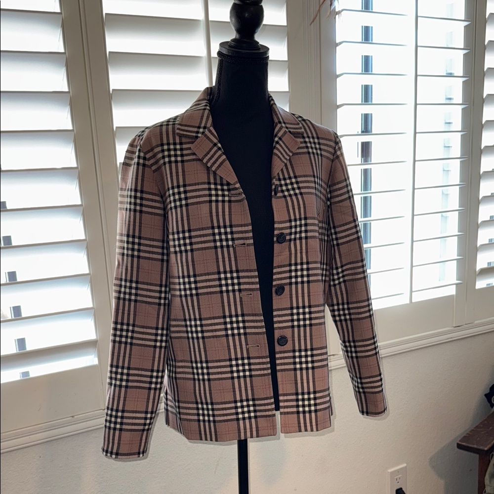 Pendleton Tan and Black Plaid Blazer